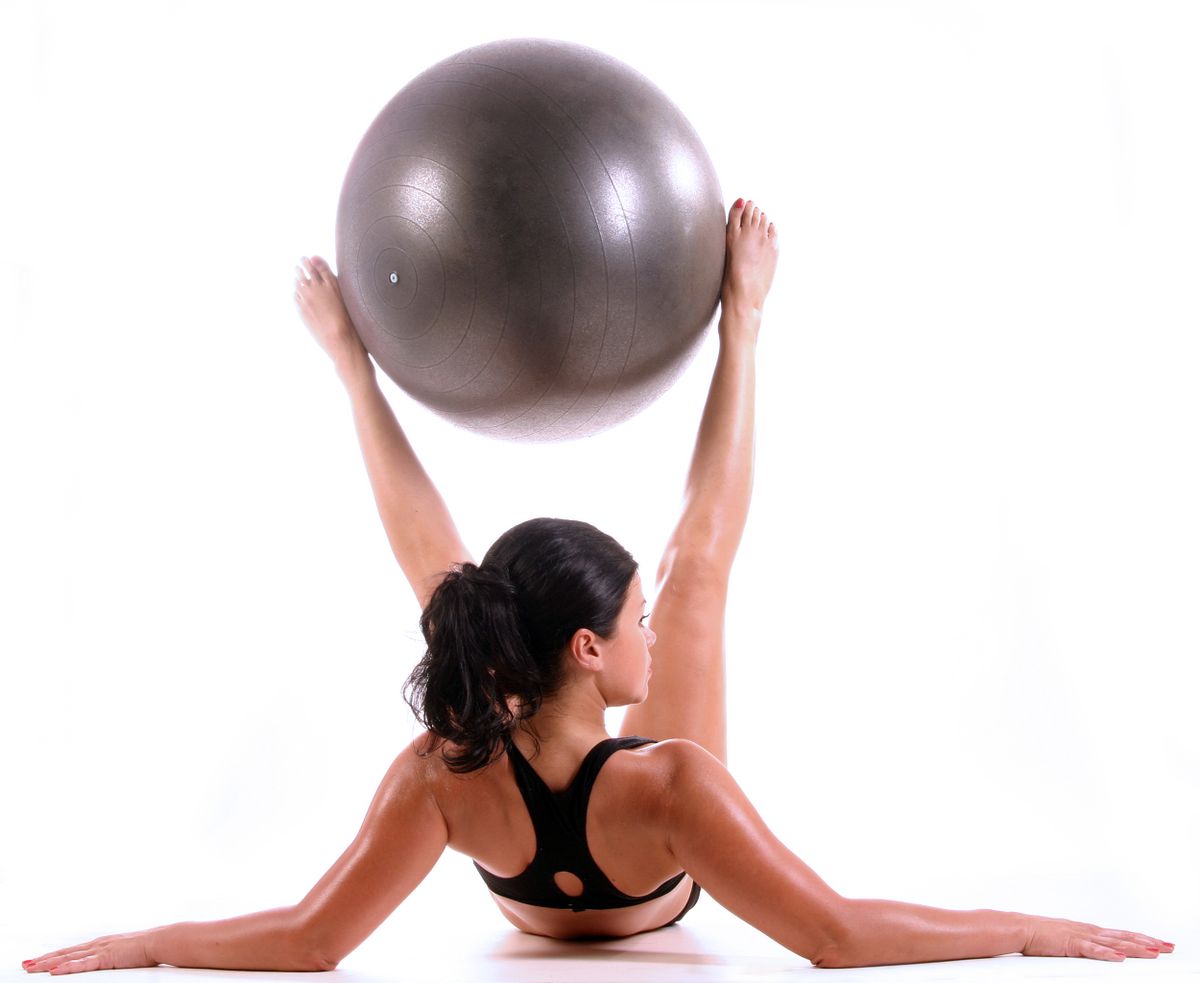 Woman,With,Pilates,Ball