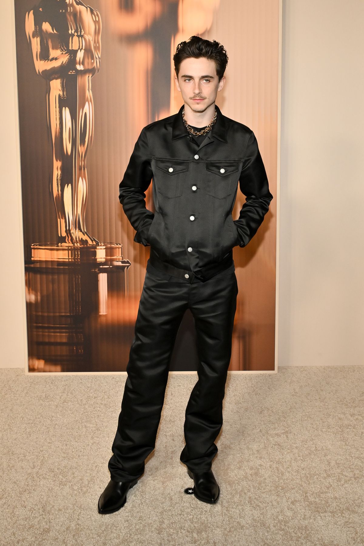 Timothée Chalamet at the 97th Annual Academy Awards Nominees Dinner held at the Academy Museum of Motion Pictures on February 25, 2025 in Los Angeles, California. (Photo by Michael Buckner/Penske Media via Getty Images)