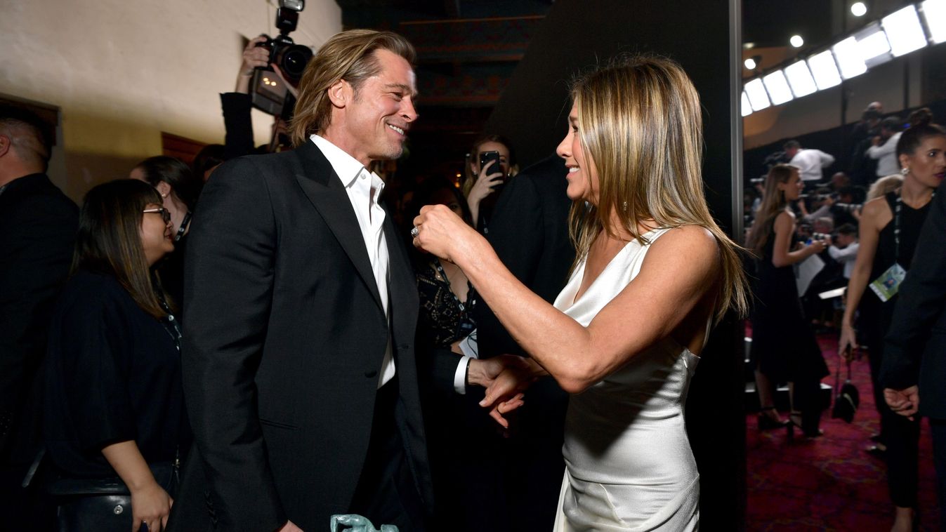 LOS ANGELES, CALIFORNIA - JANUARY 19:  (EXCLUSIVE COVERAGE) Brad Pitt and Jennifer Aniston attend the 26th Annual Screen Actors Guild Awards at The Shrine Auditorium on January 19, 2020 in Los Angeles, California. 721313 (Photo by Emma McIntyre/Getty Ima