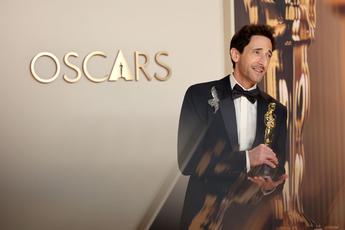 HOLLYWOOD, CALIFORNIA - MARCH 02: Adrien Brody, winner of the Best Actor in a Leading Role for “The Brutalist”, poses in the press room during the 97th Annual Oscars at Ovation Hollywood on March 02, 2025 in Hollywood, California. (Photo by Mike Coppola/Getty Images)