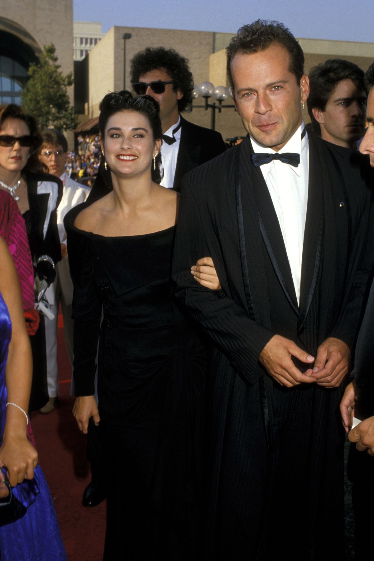 Bruce Willis And Demi Moore at the Pasadena Civic Auditorium in Pasadena, California (Photo by Jim Smeal/Ron Galella Collection via Getty Images)