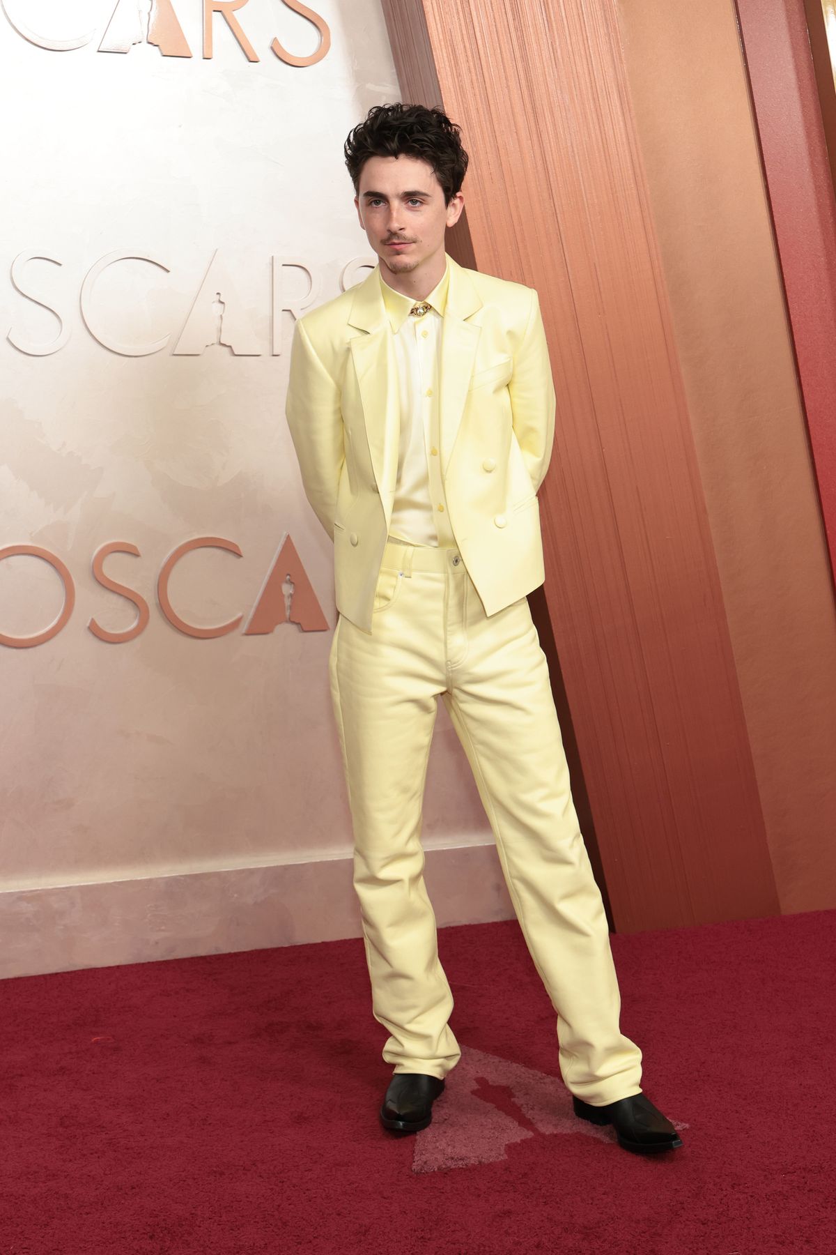 HOLLYWOOD, CALIFORNIA - MARCH 02: Timothée Chalamet attends the 97th Annual Oscars at Dolby Theatre on March 02, 2025 in Hollywood, California. (Photo by Monica Schipper/Getty Images)