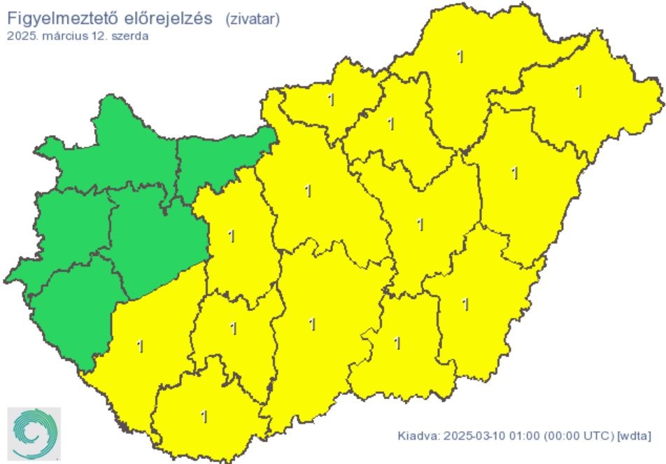 időjárás, figyelmeztetés