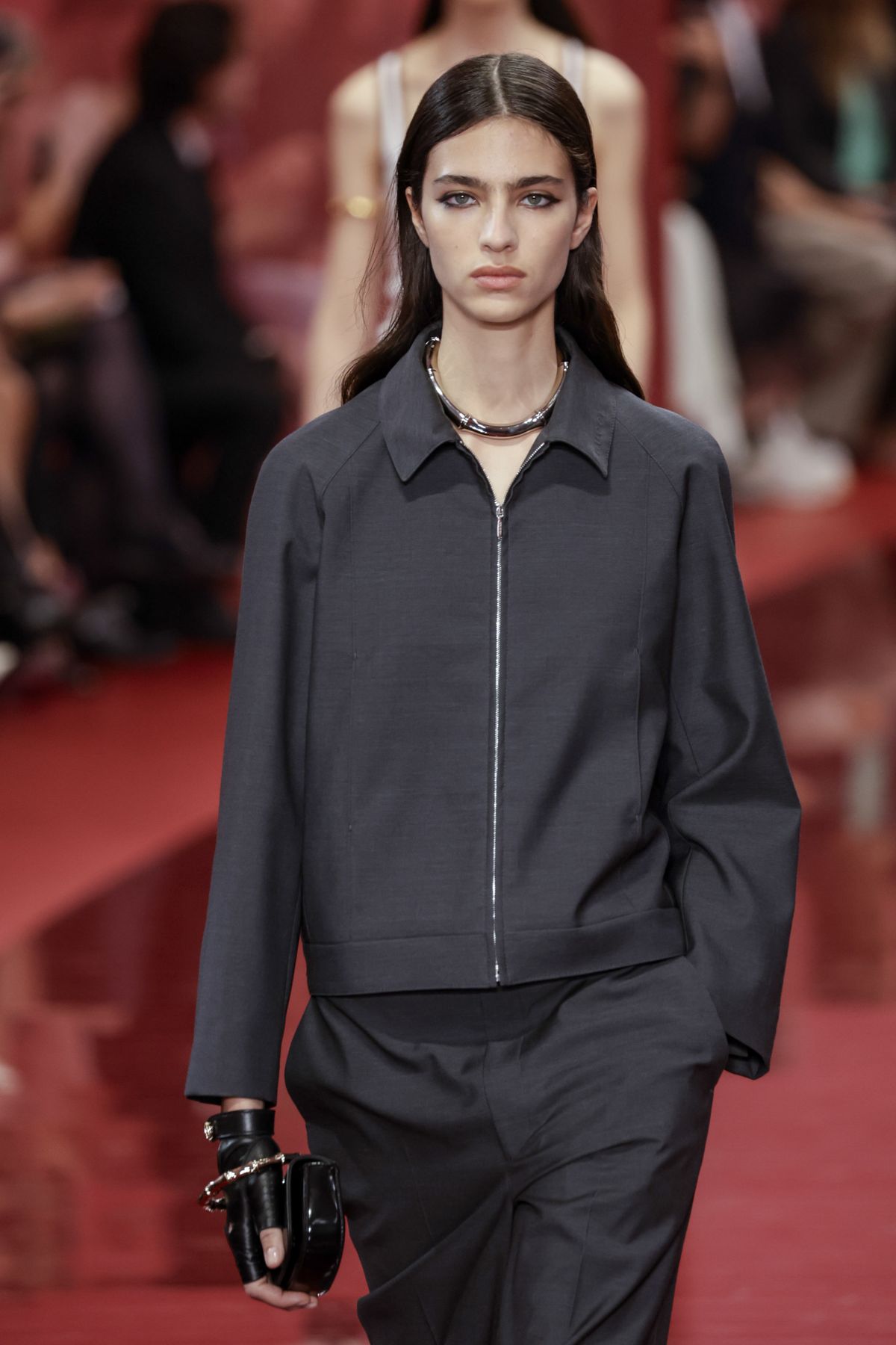 MILAN, ITALY - SEPTEMBER 20: A model walks the runway during the Gucci Ready to Wear Spring/Summer 2025 fashion show as part of the Milan Fashion Week on September 20, 2024 in Milan, Italy. (Photo by Victor VIRGILE/Gamma-Rapho via Getty Images)