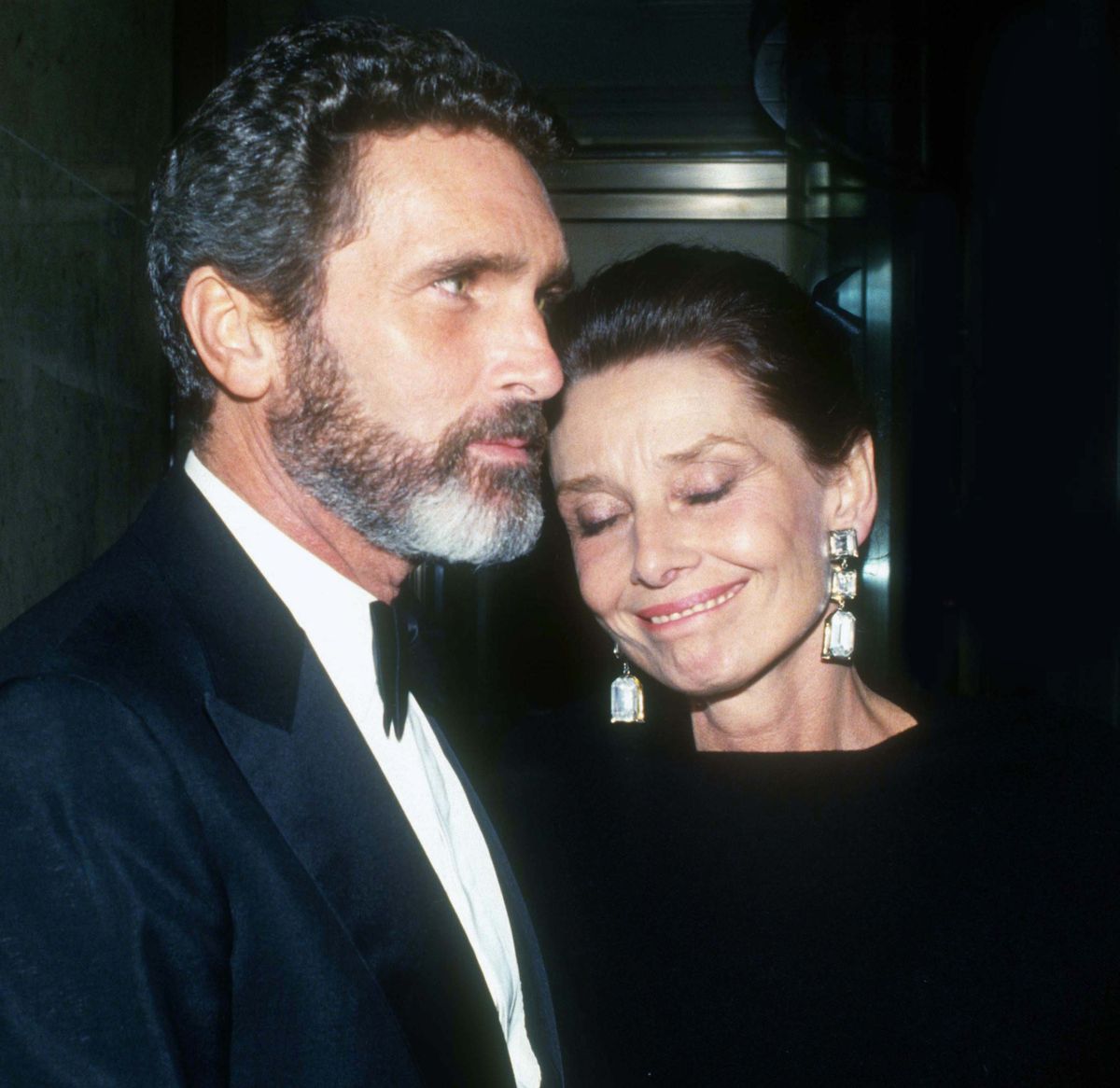 Audrey Hepburn and Robert Wolders 1990,Image: 481875215, License: Rights-managed, Restrictions: For usage credit please use;, Model Release: no