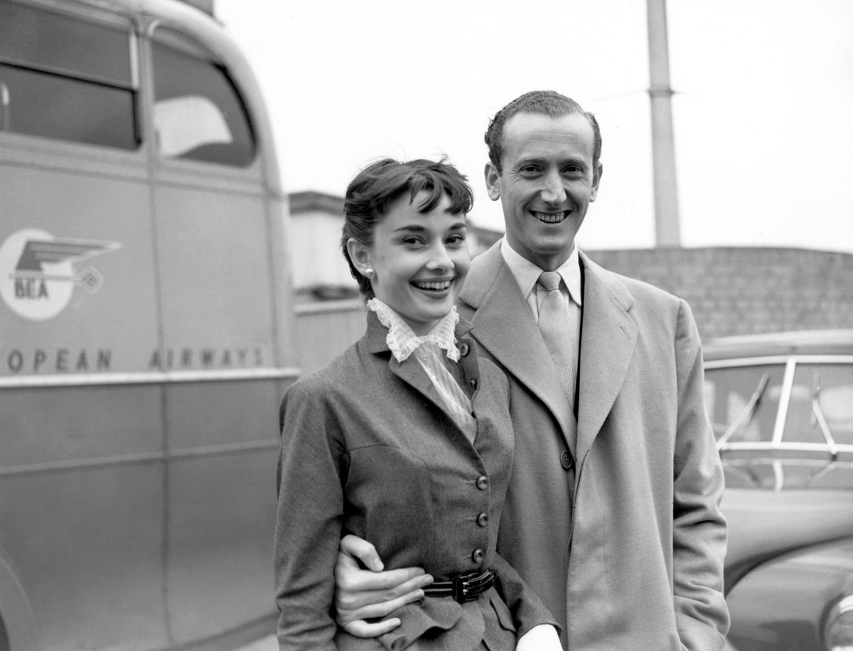 Audrey Hepburn with her fiance, James Hanson, 30th September 1952,Image: 898605558, License: Rights-managed, Restrictions: , Model Release: no