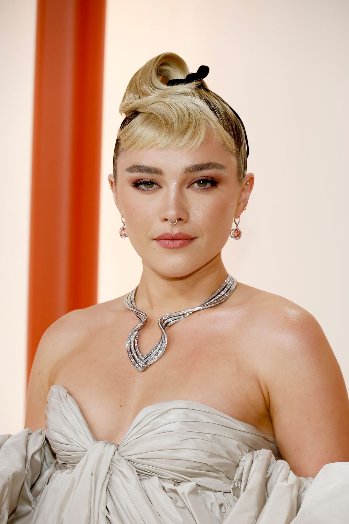 HOLLYWOOD, CALIFORNIA - MARCH 12:  Florence Pugh attends the 95th Annual Academy Awards on March 12, 2023 in Hollywood, California. (Photo by Mike Coppola/Getty Images)