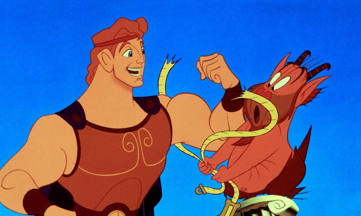 Hercules &amp; Philoctetes  Characters: Hercules &amp; Philoctetes Film: Hercules (1997)  Director: Ron Clements, John Musker 14 June 1997     Date: 14 June 1997,Image: 473421052, License: Rights-managed, Restrictions: Please use full Credit line: Mary Evans/AF Archive/Disney. **Warning** This Photograph is for editorial use only and is the copyright of Disney and/or the Photographer assigned by the Film or Production Company &amp; can only be reproduced by publications, Model Release: no