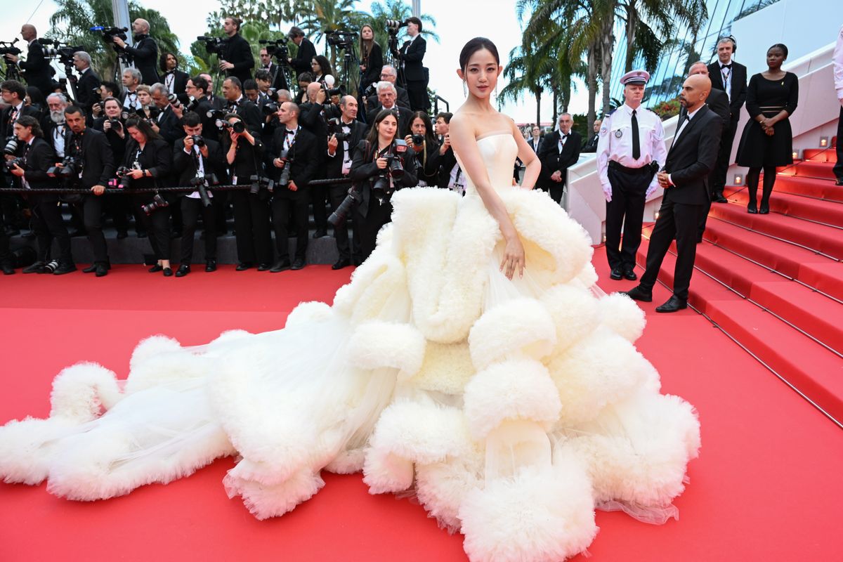 CANNES, FRANCE - MAY 13: Wan QianHui attend the red carpet for the opening ceremony and "Partir Un Jour" (Leave One Day) screening at the 78th annual Cannes Film Festival at  on May 13, 2025 in Cannes, France. (Photo by Stephane Cardinale - Corbis/Corbis via Getty Images)