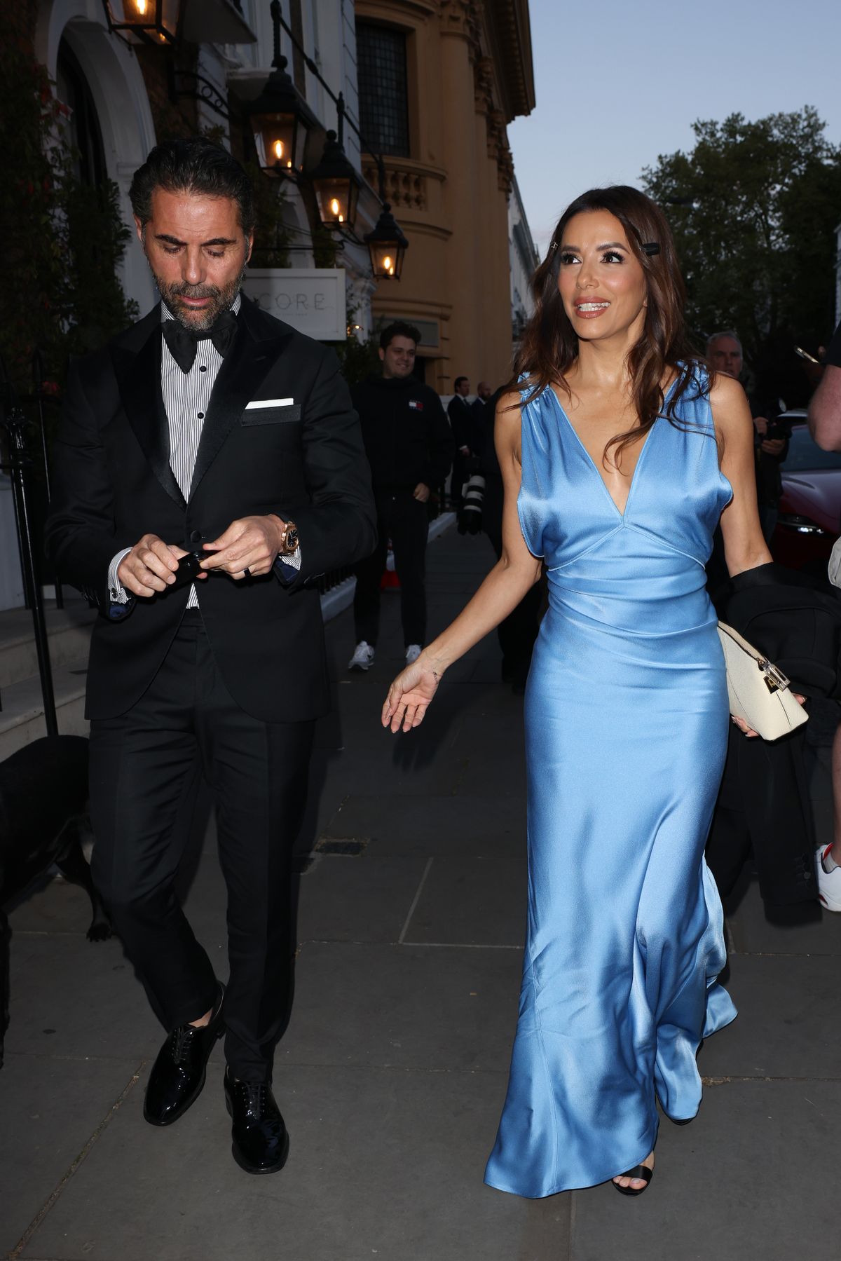 LONDON, ENGLAND - MAY 03: Eva Longoria and José Bastón attend David Beckham's 50th Birthday celebrations at Core, Notting Hill on May 03, 2025 in London, England.  (Photo by Neil Mockford/Getty Images)