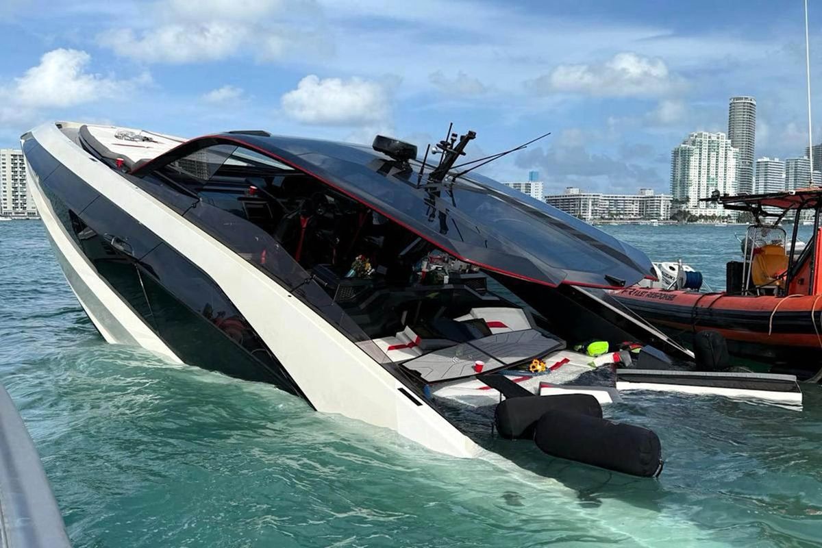 7-5-2025

Luxury Lamborghini Yacht 'Flipped Over' Off Miami Beach with Dozens of Influencers Onboard: 'It Was Straight Up in the Water',Image: 996576036, License: Rights-managed, Restrictions: , Model Release: no