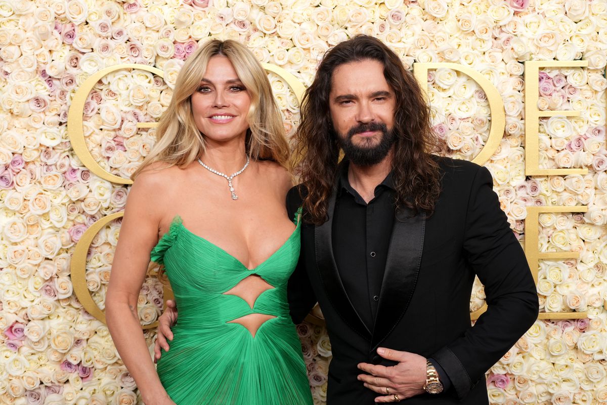 BEVERLY HILLS, CALIFORNIA - JANUARY 05: (L-R) Heidi Klum and Tom Kaulitz attend the 82nd Annual Golden Globe Awards at The Beverly Hilton on January 05, 2025 in Beverly Hills, California. (Photo by Jeff Kravitz/FilmMagic)