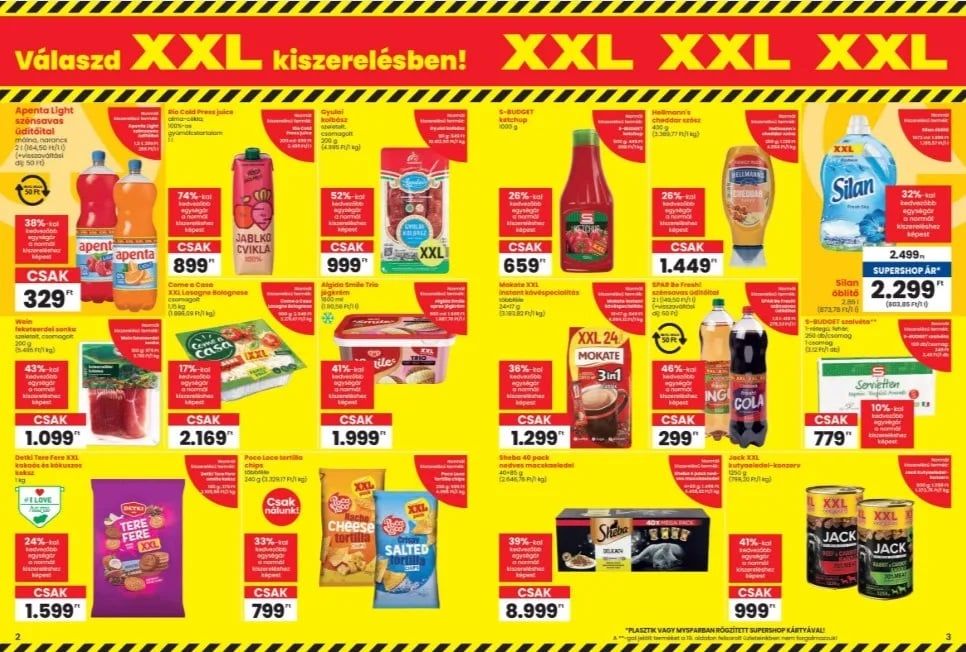 A SPAR XXL akciói több szempontból is előnyösek