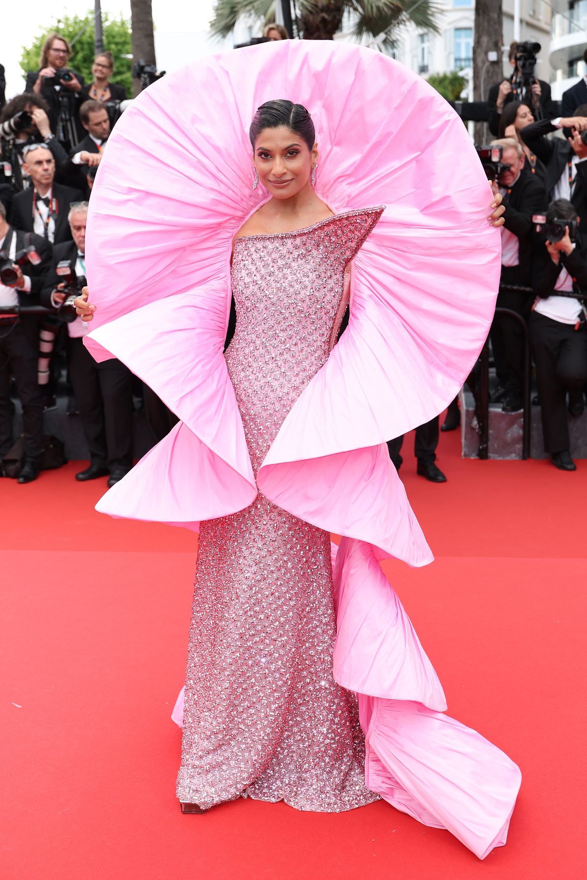 CANNES, FRANCE - MAY 13: Farhana Bodi attends the red carpet for the opening ceremony and "Partir Un Jour" (Leave One Day) screening at the 78th annual Cannes Film Festival at Palais des Festivals on May 13, 2025 in Cannes, France. (Photo by Daniele Venturelli/WireImage)