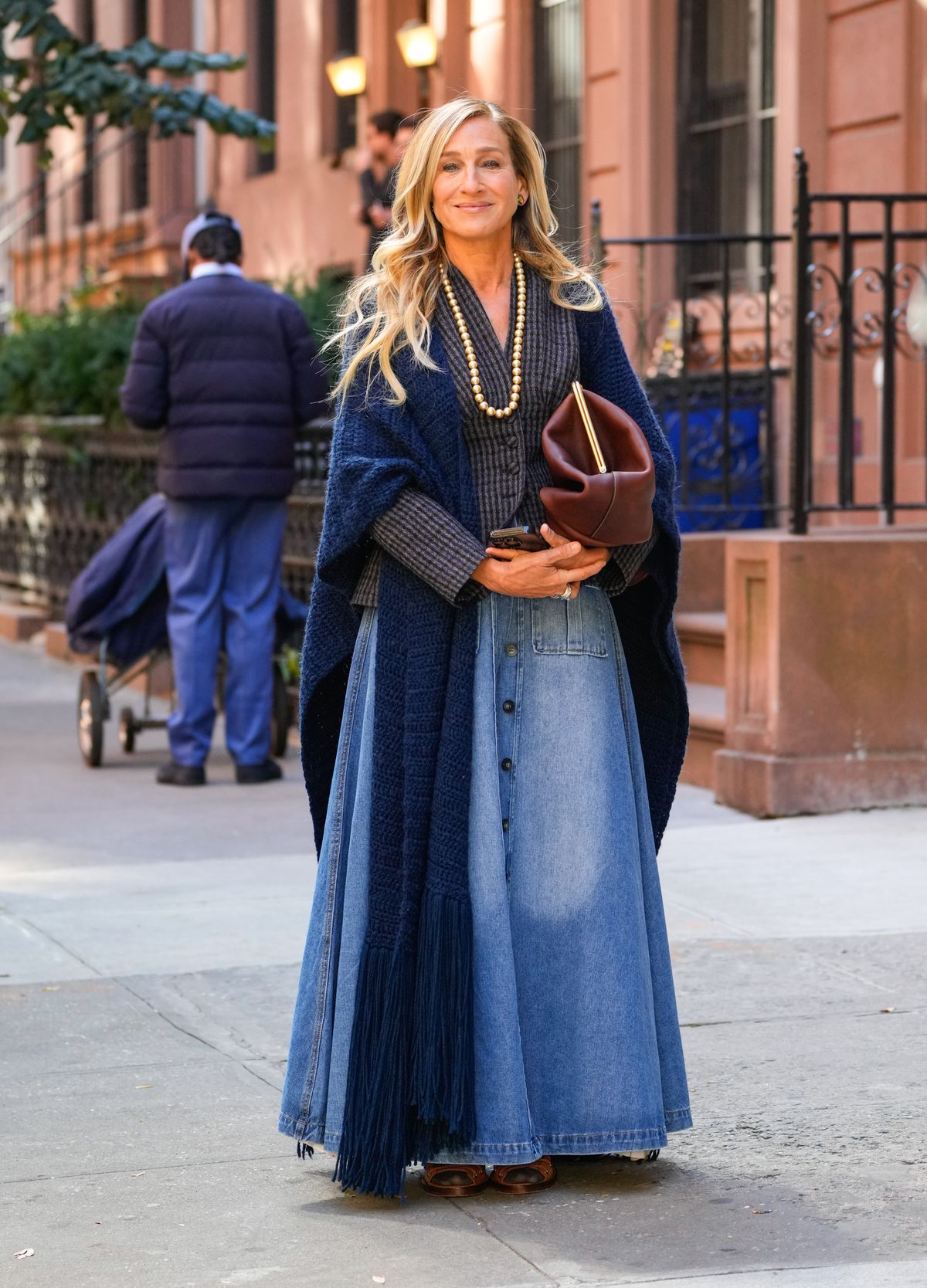 NEW YORK, NY - OCTOBER 28: Sarah Jessica Parker on the set of "And Just Like That" on October 28, 2024 in New York City.  (Photo by XNY/Star Max/GC Images)