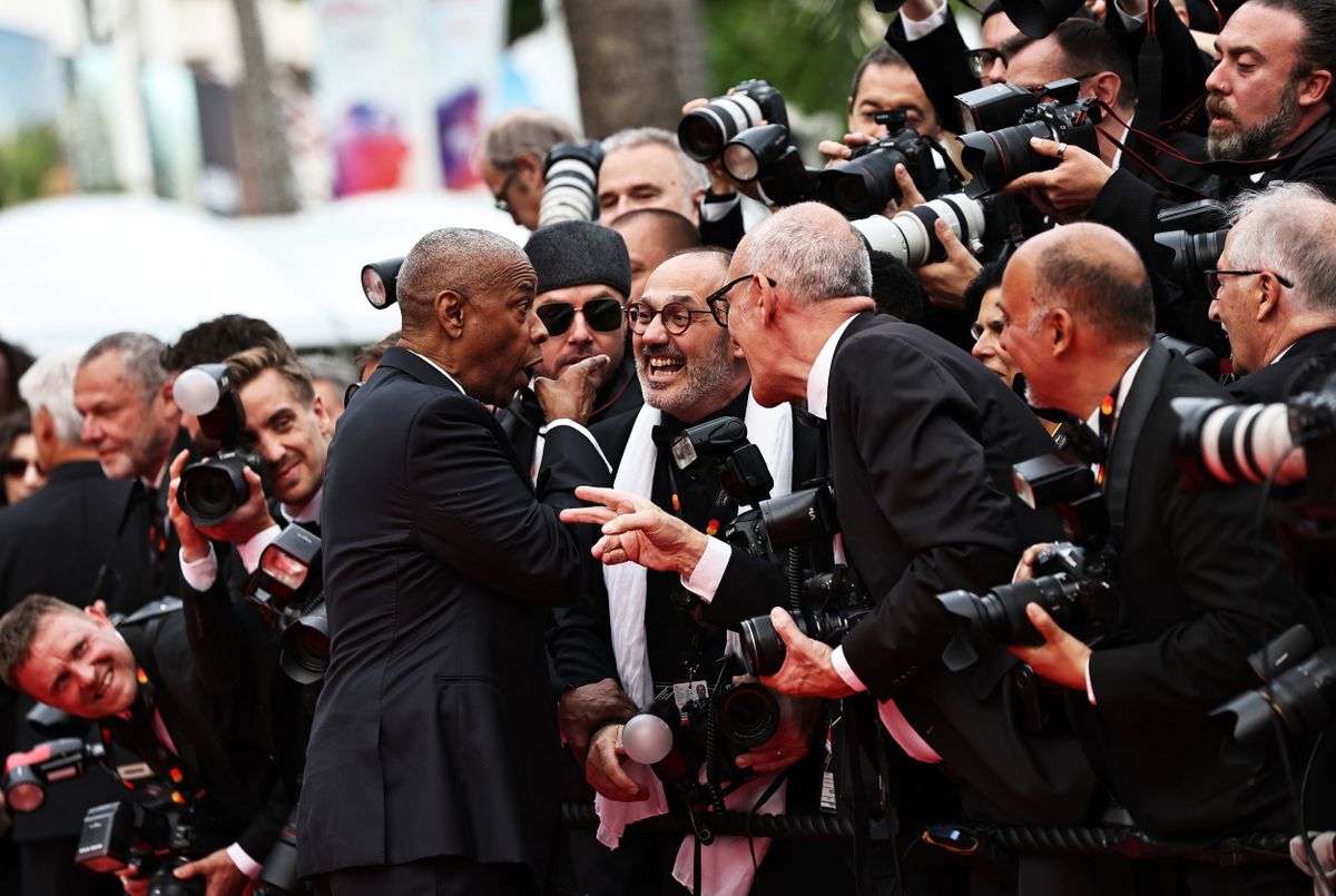 (250520) -- CANNES, May 20, 2025 (Xinhua) -- U.S. actor Denzel Washington (L, front) arrives for the screening of the film "Highest 2 Lowest" at the 78th edition of the Cannes Film Festival in Cannes, southern France, on May 19, 2025. (Xinhua/Gao Jing)
Xinhua News Agency / eyevine

Contact eyevine for more information about using this image:
T: +44 (0) 20 8709 8709
E: info@eyevine.com
http://www.eyevine.com