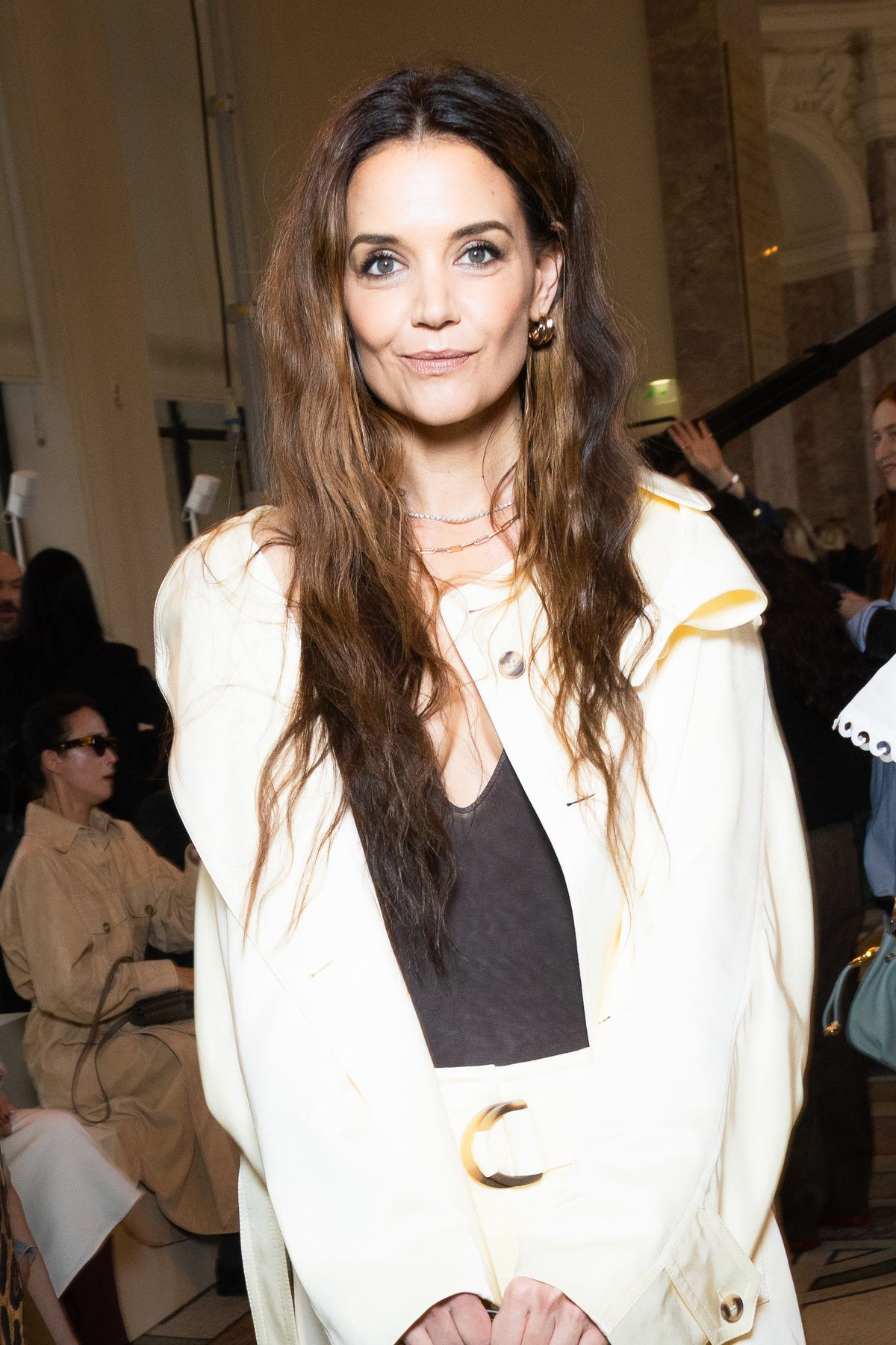 PARIS, FRANCE - MARCH 10: (EDITORIAL USE ONLY - For Non-Editorial use please seek approval from Fashion House) Katie Holmes attends the Zimmermann Womenswear Fall/Winter 2025-2026 show as part of Paris Fashion Week  at Le Petit Palais on March 10, 2025 in Paris, France. (Photo by Victor Boyko/Getty Images)