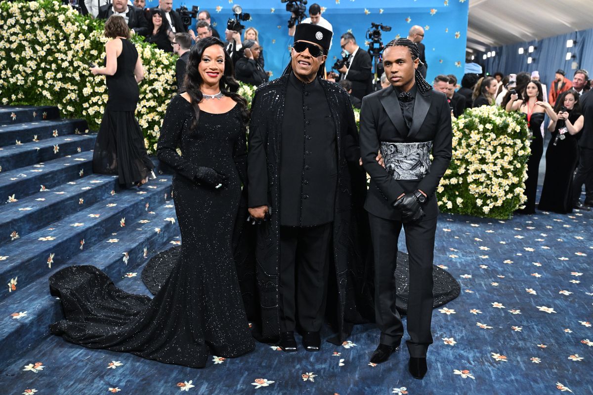 Stevie Wonder at The 2025 Met Gala Celebrating "Superfine: Tailoring Black Style" held at the Metropolitan Museum of Art on May 05, 2025 in New York, New York. (Photo by Gilbert Flores/Variety via Getty Images)