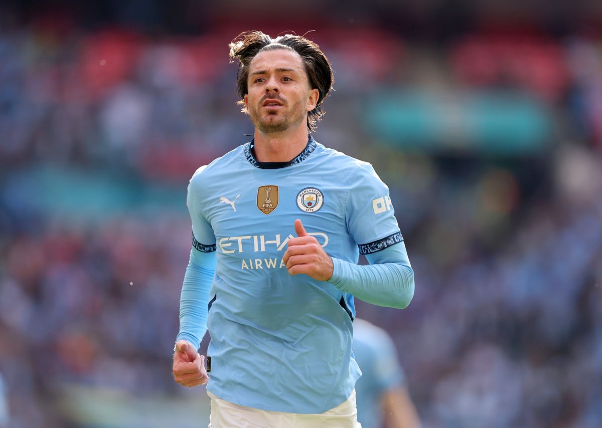 LONDON, ENGLAND - APRIL 27: Jack Grealish of Manchester City  during the Emirates FA Cup Semi Final match between Nottingham Forest and Manchester City at Wembley Stadium on April 27, 2025 in London, England. (Photo by Catherine Ivill - AMA/Getty Images)