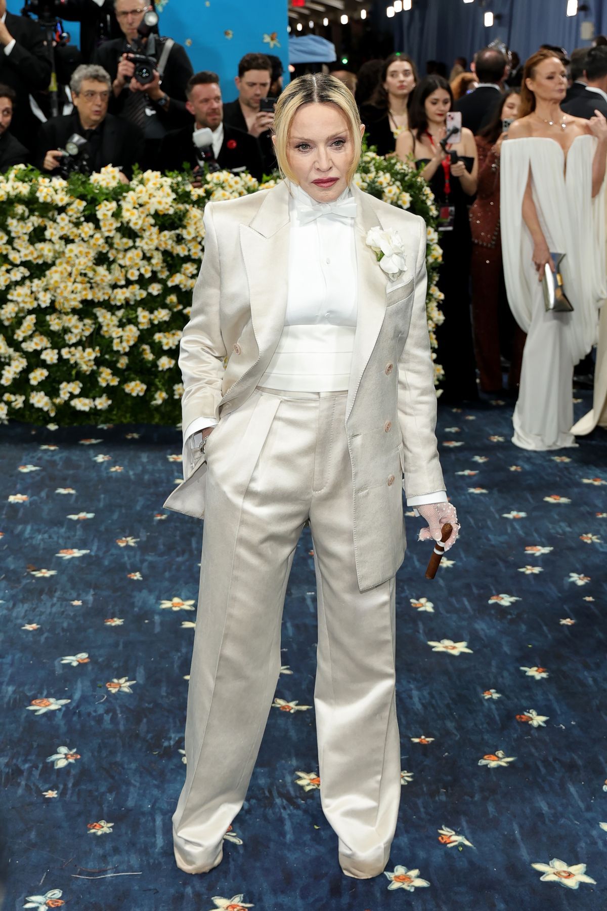NEW YORK, NEW YORK - MAY 05: Madonna attends the 2025 Met Gala Celebrating "Superfine: Tailoring Black Style" at Metropolitan Museum of Art on May 05, 2025 in New York City.  (Photo by Savion Washington/Getty Images)