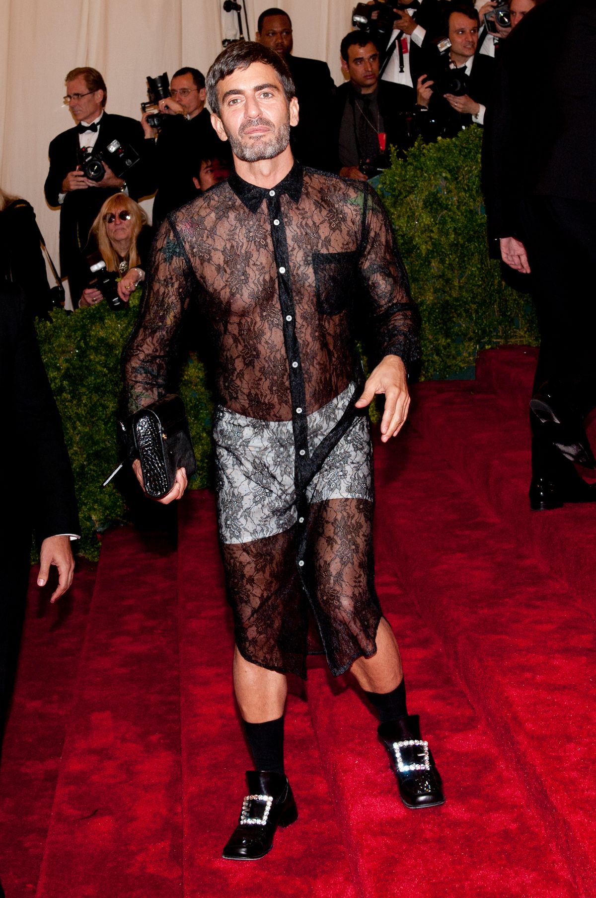 Marc Jacobs attends the Schiaparelli and Prada Costume Institute Benefit red carpet arrivals at the Metropolitan Museum of Art in New York City, 7th May 2012. LAN (Photo by Lars Niki/Corbis via Getty Images)