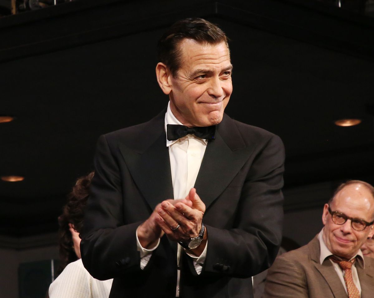 NEW YORK, NEW YORK - APRIL 3: George Clooney during the opening night curtain call of "Good Night and Good Luck" on Broadway at The Winter Garden Theatre on April 03, 2025 in New York City on April 3, 2025 in New York City. (Photo by Bruce Glikas/FilmMagic)