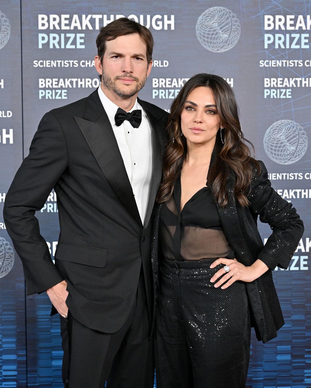 LOS ANGELES, CALIFORNIA - APRIL 15: Ashton Kutcher and Mila Kunis attend the 9th Annual Breakthrough Prize Ceremony at Academy Museum of Motion Pictures on April 15, 2023 in Los Angeles, California. (Photo by Axelle/Bauer-Griffin/FilmMagic)