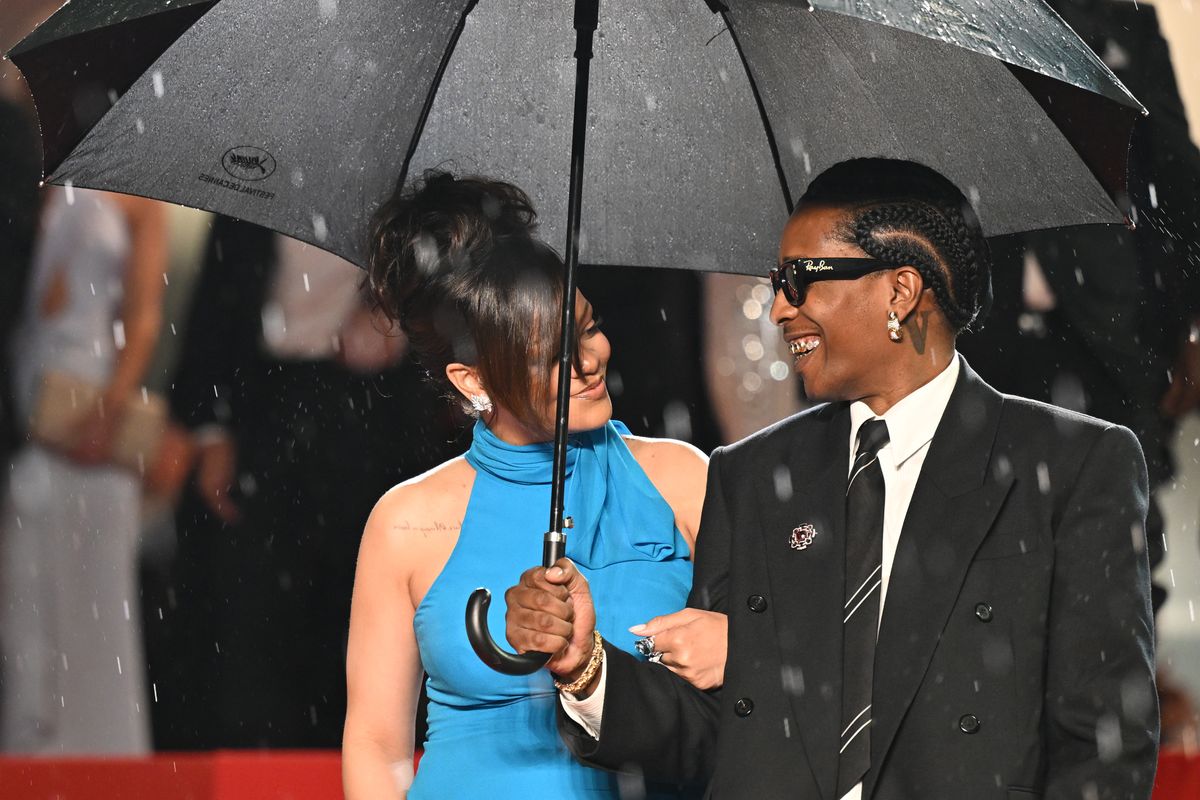 CANNES, FRANCE - MAY 19: Rihanna and A$AP Rocky attend the "Highest 2 Lowest" red carpet at the 78th annual Cannes Film Festival at Palais des Festivals on May 19, 2025 in Cannes, France. (Photo by Dominique Charriau/WireImage)