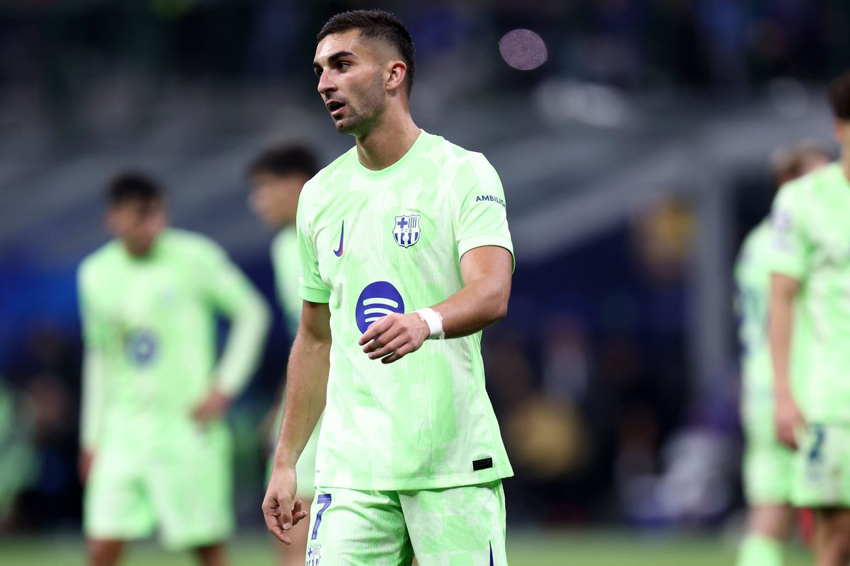 Milan, Italy - May 6: Ferran Torres of Fc Barcelona looks on during the UEFA Champions League 2024/25 Semi Final Second Leg match between FC Internazionale Milano and FC Barcelona at Giuseppe Meazza Stadium on May 6, 2025 in Milan, Italy. (Photo by Sportinfoto/DeFodi Images/DeFodi via Getty Images)