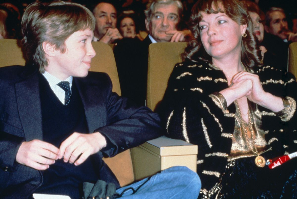 Austrian-born German actress Romy Schneider and her son David, (she had with German director Harry Meyen) attend the 6th Cesar Awards ceremony. (Photo by Charles Biasini/Sygma/Sygma via Getty Images)