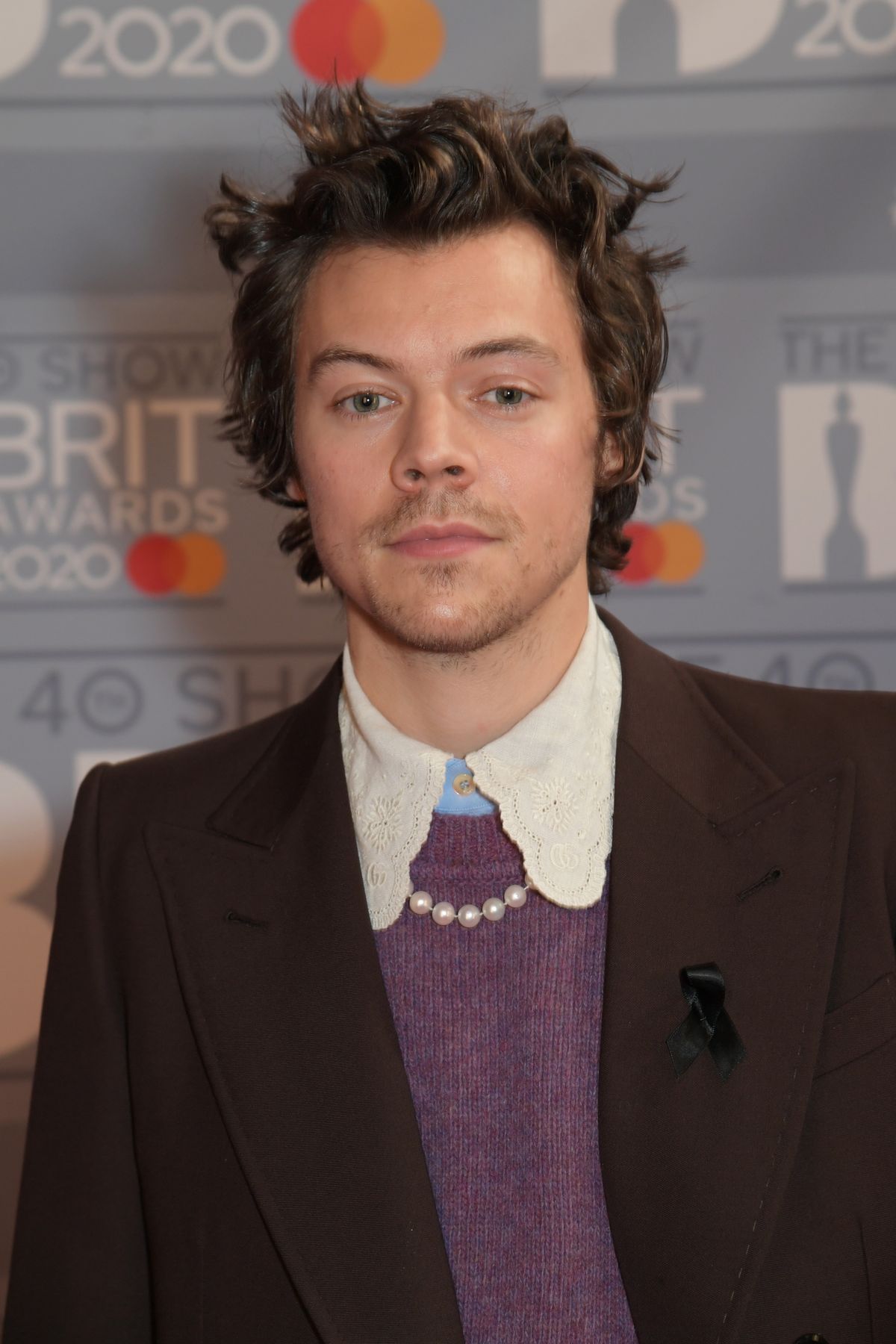 LONDON, ENGLAND - FEBRUARY 18: (EDITORIAL USE ONLY)  Harry Styles attends The BRIT Awards 2020 at The O2 Arena on February 18, 2020 in London, England.  (Photo by David M. Benett/Dave Benett/Getty Images)