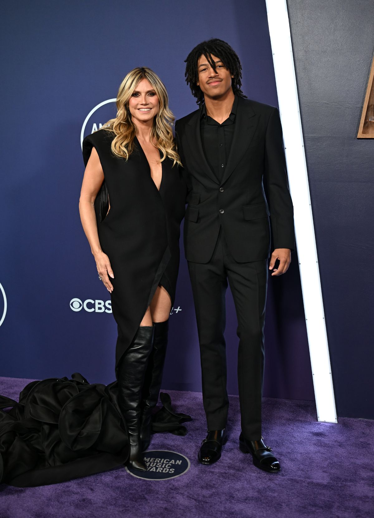LAS VEGAS, NEVADA - MAY 26: EDITORIAL USE ONLY Heidi Klum and Henry Samuel arrive at the 2025 American Music Awards at Fontainebleau Las Vegas on May 26, 2025 in Las Vegas, Nevada. (Photo by Denise Truscello/WireImage)