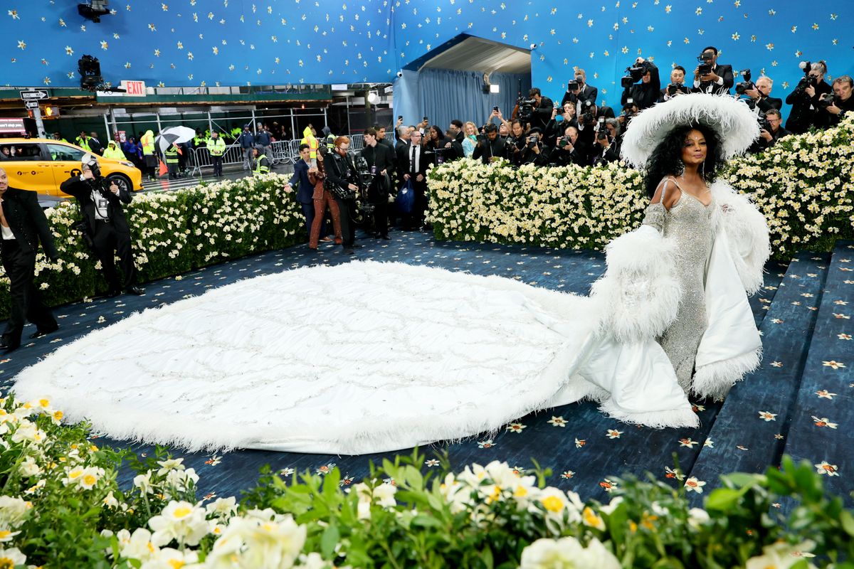 NEW YORK, NEW YORK - MAY 05: Diana Ross attends the 2025 Met Gala Celebrating "Superfine: Tailoring Black Style" at Metropolitan Museum of Art on May 05, 2025 in New York City.  (Photo by Theo Wargo/FilmMagic)
