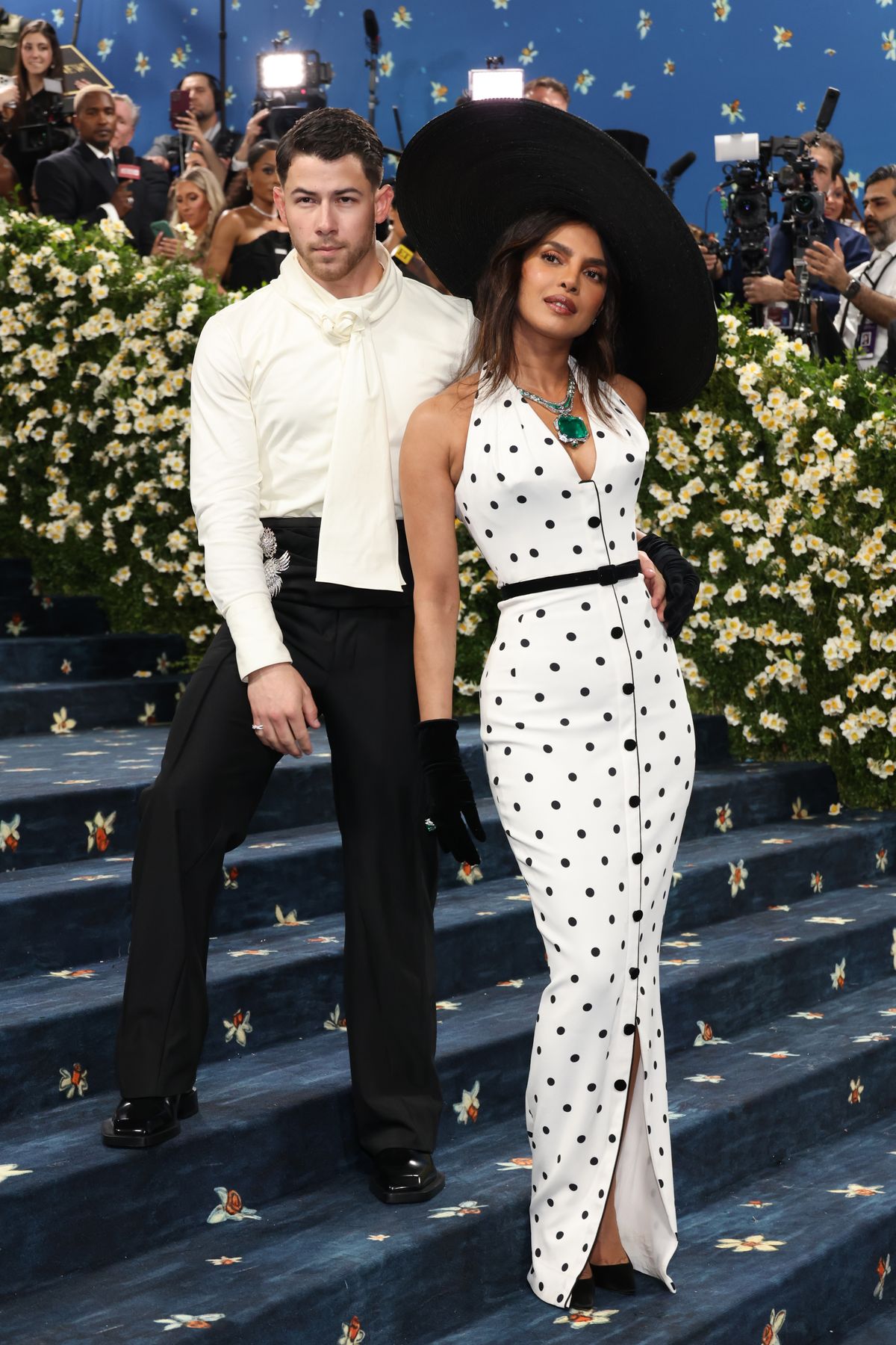 NEW YORK, NEW YORK - MAY 05: (L-R) Nick Jonas and Priyanka Chopra Jonas attend the 2025 Met Gala Celebrating "Superfine: Tailoring Black Style" at Metropolitan Museum of Art on May 05, 2025 in New York City.  (Photo by John Shearer/WireImage)