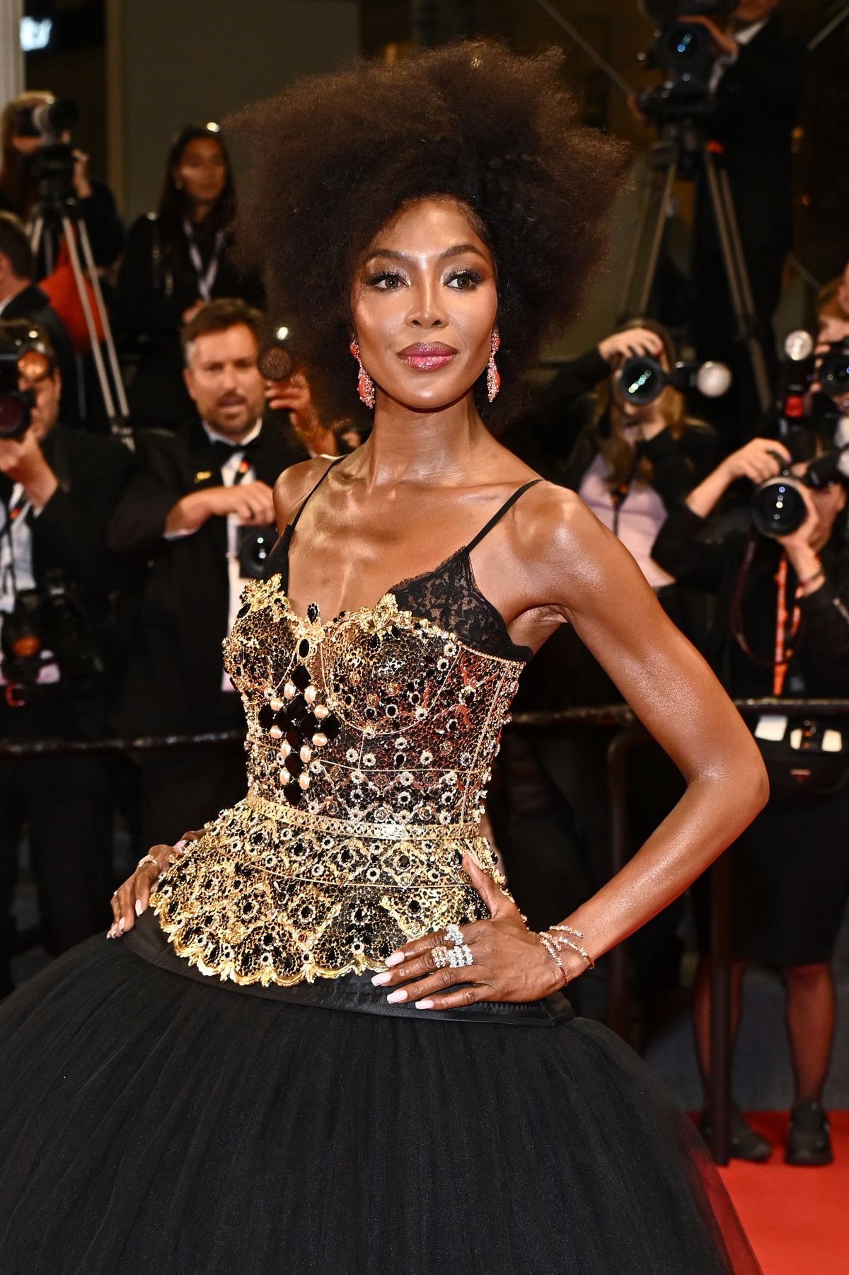 CANNES, FRANCE - MAY 20: Naomi Campbell attends the "Fuori" red carpet at the 78th annual Cannes Film Festival at Palais des Festivals on May 20, 2025 in Cannes, France. (Photo by Stephane Cardinale - Corbis/Corbis via Getty Images)