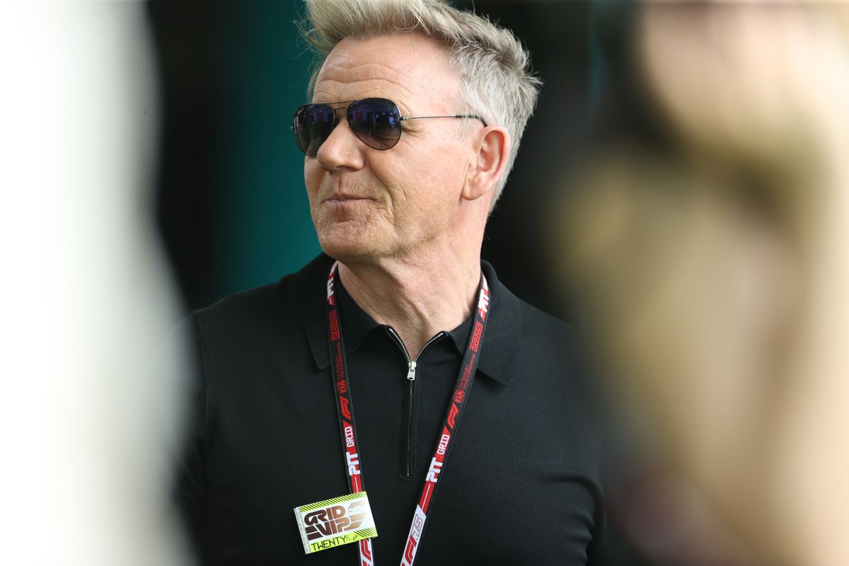 Gordon Ramsay walks through the paddock at the Miami International Autodrome in Miami, Florida, on May 4, 2025, during the Formula 1 Crypto.com Miami Grand Prix. (Photo by Reginald Mathalone/NurPhoto via Getty Images)