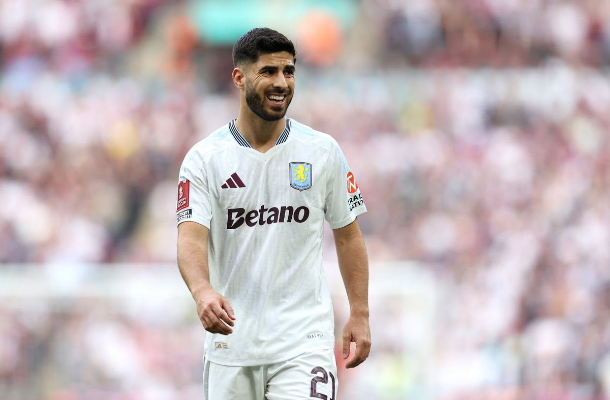 LONDON, ENGLAND - APRIL 26: Marco Asensio of Aston Villa reacts during the Emirates FA Cup Semi Final match between Crystal Palace and Aston Villa at Wembley Stadium on April 26, 2025 in London, England. (Photo by Aston Villa/Aston Villa FC via Getty Images)