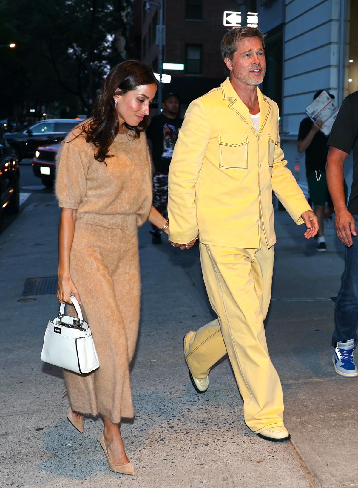 NEW YORK, NY - SEPTEMBER 09: Ines de Ramon and Brad Pitt are seen attending an Art Gallery Show on September 09, 2024 in New York City.  (Photo by Jose Perez/Bauer-Griffin/GC Images)