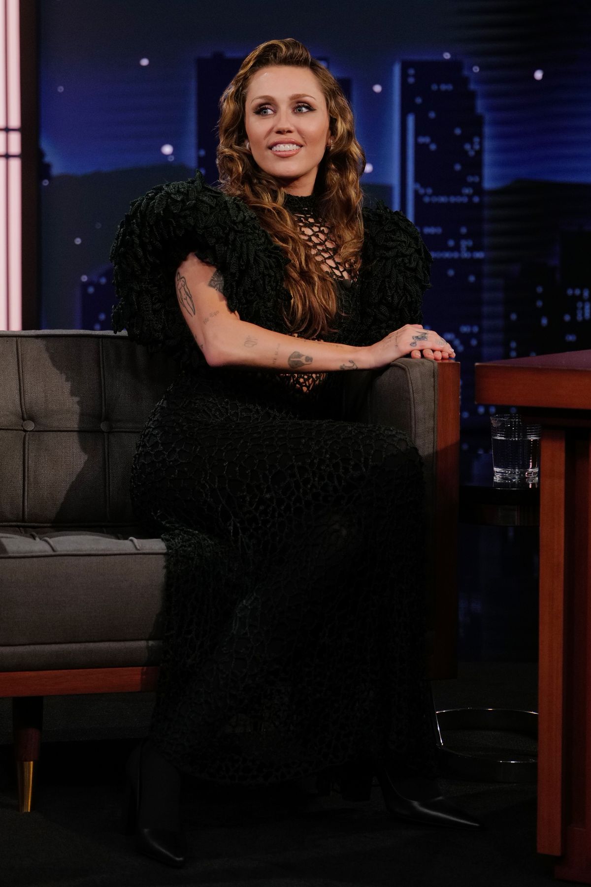 JIMMY KIMMEL LIVE!  "Jimmy Kimmel Live!" airs every weeknight at 11:35 p.m. ET and features a diverse lineup of guests that include celebrities, athletes, musical acts, comedians and human interest subjects, along with comedy bits and a house band. The guests for Thursday, May 22 included Henry Winkler ("Hazardous History with Miley Cyrus ("Something Beautiful") and Mike Birbiglia ("Mike Birbiglia: The Good Life"). (Disney/Randy Holmes)
MILEY CYRUS (Photo by Randy Holmes/Disney via Getty Images)