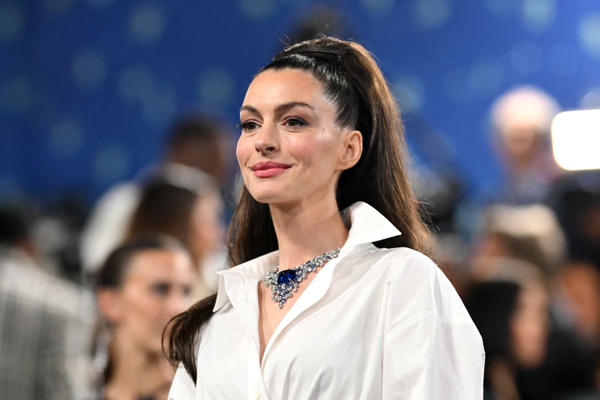 US actress Anne Hathaway arrives for the 2025 Met Gala at the Metropolitan Museum of Art on May 5, 2025, in New York. The Gala raises money for the Metropolitan Museum of Art's Costume Institute. The 2025 Met Gala is themed "Tailored for You," aligning with the Costume Institutes exhibition, "Superfine: Tailoring Black Style," set to open to the public on May 10. (Photo by ANGELA WEISS / AFP)