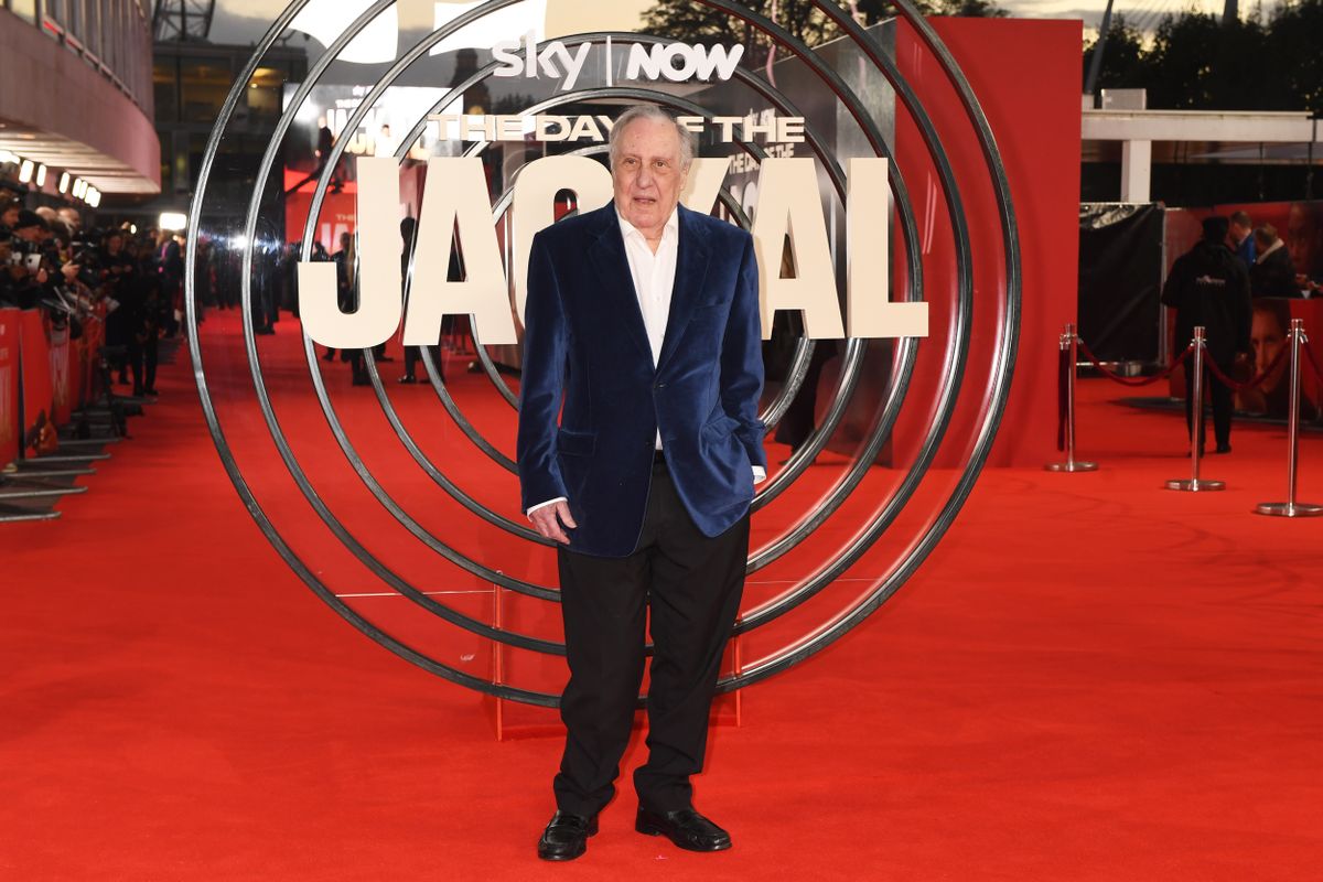 LONDON, ENGLAND - OCTOBER 22: Frederick Forsyth attends the UK Premiere of "The Day Of The Jackal" at Queen Elizabeth Hall on October 22, 2024 in London, England. (Photo by Dave Benett/WireImage)