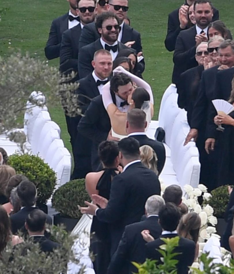 05/31/2025 Hailee Steinfeld and Josh Allen are pictured exchanging vows  in Montecito. The 28 year old American actress and singer and her 29 year old professional football player fiancé were joined by among family and friends as they were officially married at the California estate. Hailee wore a long white gown while Josh wore a traditional black tux. 

sales@theimagedirect.com Please byline:TheImageDirect.com