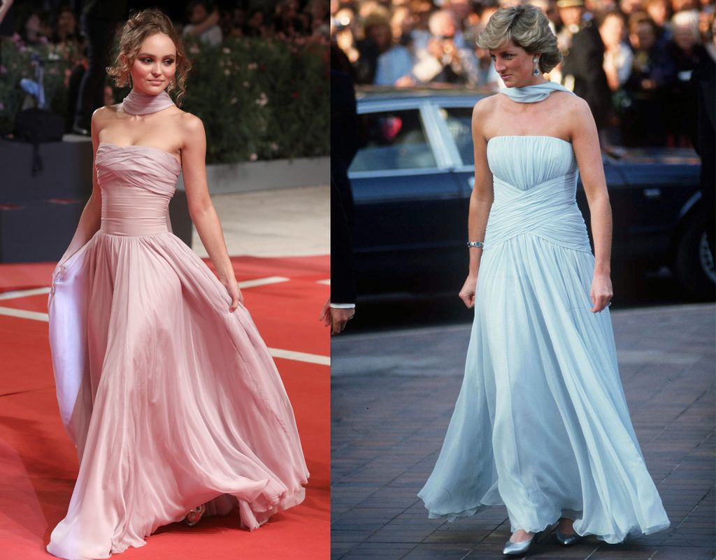 Lily Rose-Depp ruhája kifejezett hasonmása volt Diana Cannes-i filmfesztiválra viselt ruhájának. 