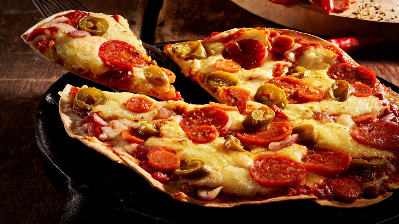 gasztronómia, tortilla pizza, diétás recept