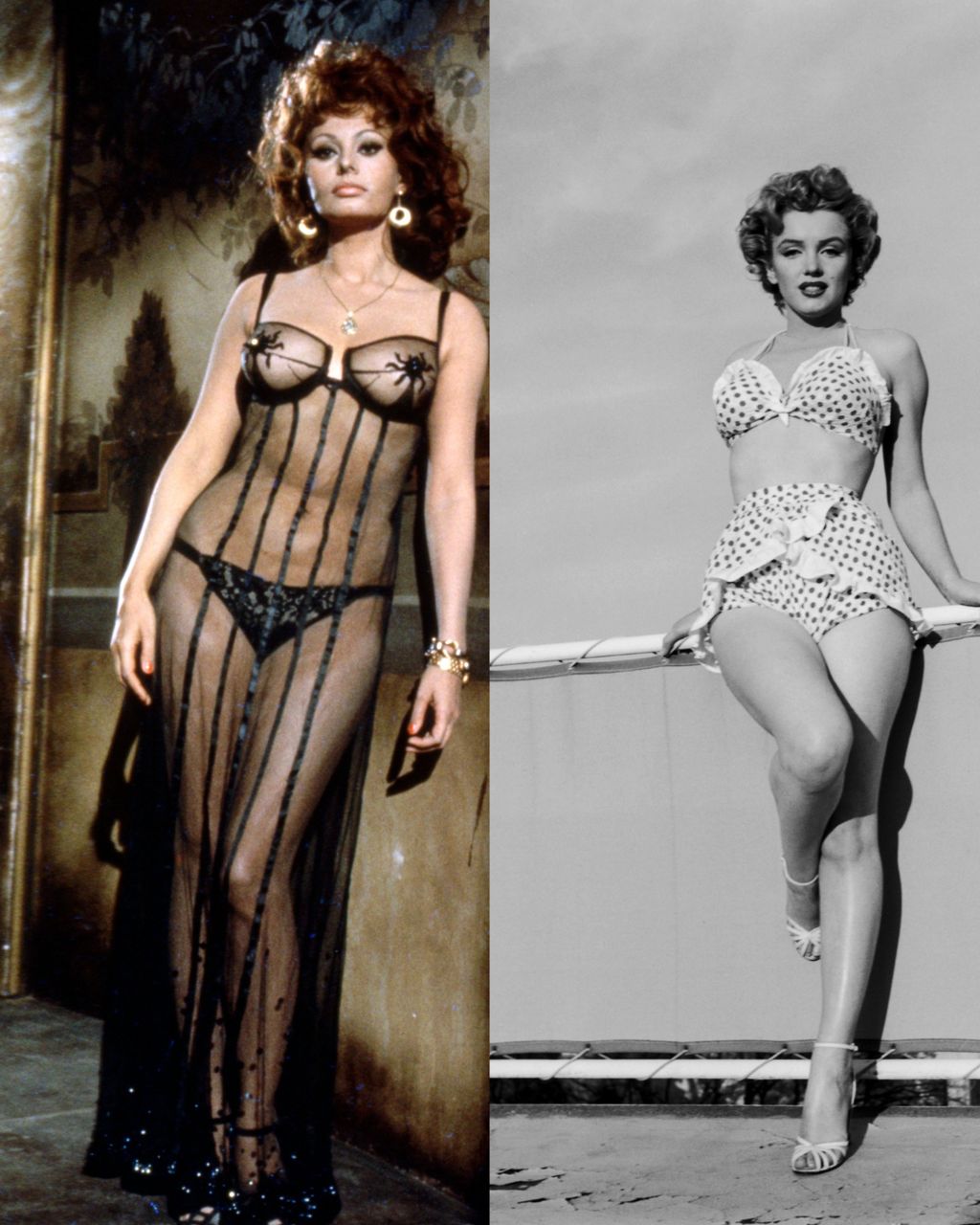 1950-es évek: a homokóra alak! Ebben a korban Marilyn Monroe és Sophia Loren voltak a nagybetűs szexszimbólum. A homokóra alkat, a dús keblek és a széles, kerek csípő lett az ideál. Ez a háború utáni egészség és nőiesség vágyának volt köszönhető! 