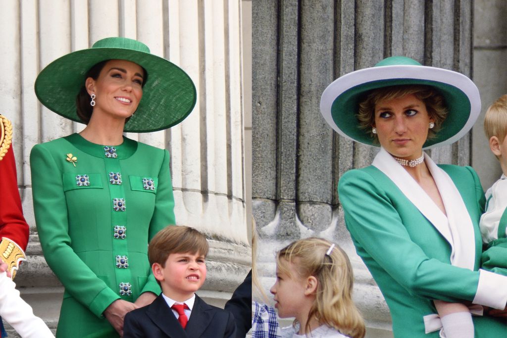 
Kate Middleton 2023-ban Diana zafír ékszer kollekcióját viselte a Trooping the Colour ünnepségen. A kosztüm, amit az ékszerekhez párosított szintén egy Diana ihletésű darab volt.