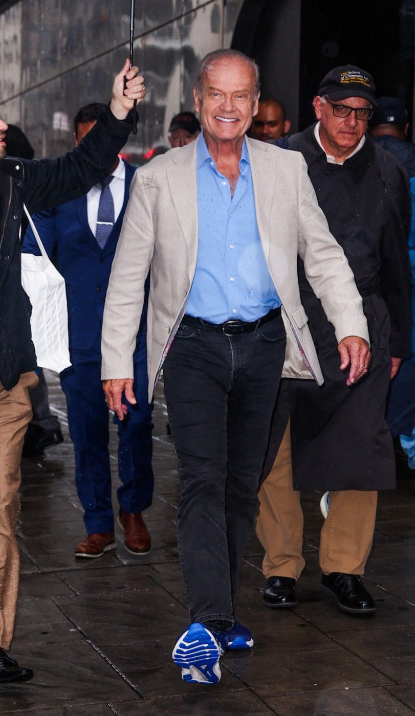 EXCLUSIVE: Kelsey Grammer is seen braving the heavy rain while outside of Good Day New York Studios this morning in New York City.
06 May 2025
Pictured: Kelsey Grammer is seen braving the heavy rain while outside of Good Day New York Studios this morning in New York City.,Image: 995731082, License: Rights-managed, Restrictions: World Rights, Model Release: no