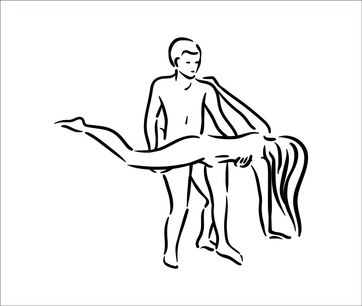 Kama sutra sexual pose. Sex poses illustration of man and woman on white background