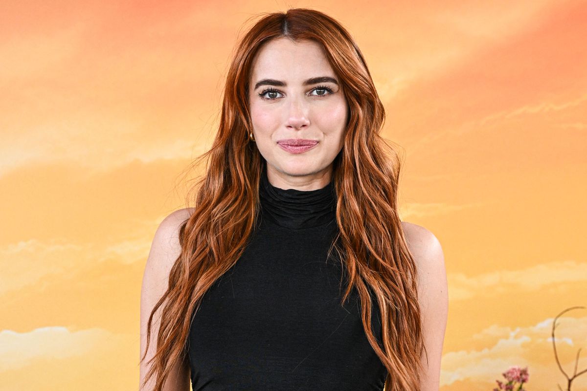 American actress, singer, producer, and model Emma Roberts arrives at the 8th Annual REVOLVE Festival during the Coachella Valley Music And Arts Festival - Weekend 1 - Day 2 held at Cavallo Ranch in Thermal, Riverside County, California, United States. (Photo by Image Press Agency/NurPhoto) (Photo by Image Press Agency / NurPhoto via AFP)