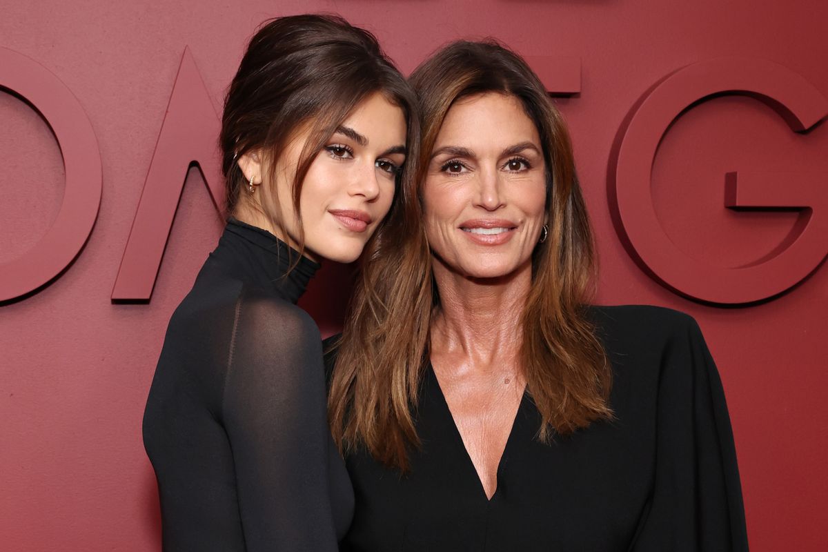 NEW YORK, NEW YORK - NOVEMBER 14: (L-R) Kaia Gerber and Cindy Crawford attend Planet Omega Hosts Fashion Panel & Cocktail Reception at Chelsea Factory on November 14, 2023 in New York City. (Photo by Cindy Ord/Getty Images)